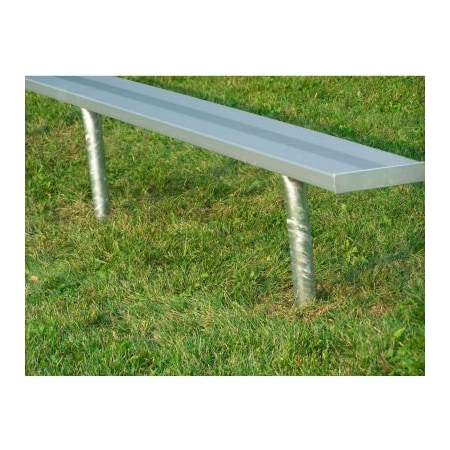 Gt Grandstands By Ultraplay 7'6" Aluminum Team Bench without Back and Galvanized Steel Frame, In Ground Mount BE-PD00706